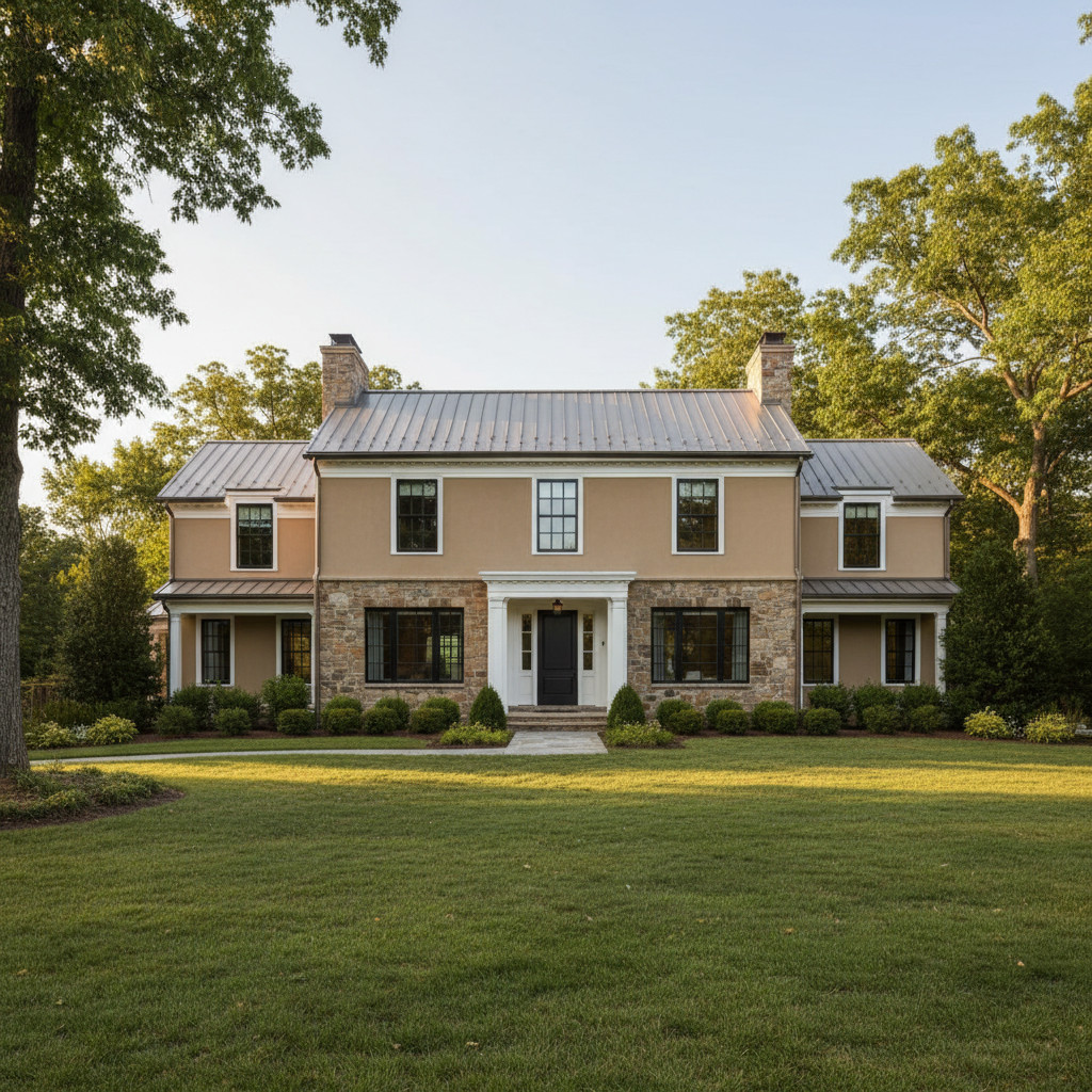 Bagaimana Skema Warna Eksterior Rumah Bernuansa Tan Membentuk Daya Tarik Tampilan Depan Rumah?