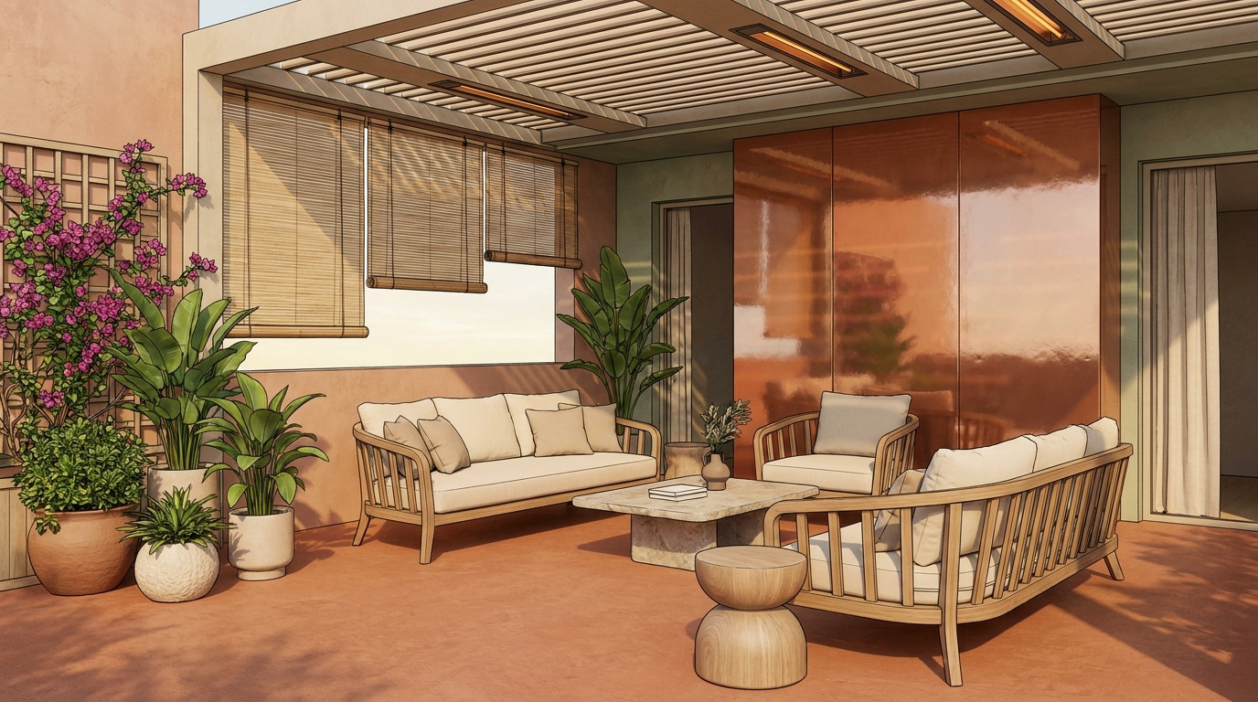 Ilustrasi patio modern